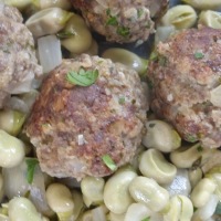 Israeli Meatballs with Broad Beans
